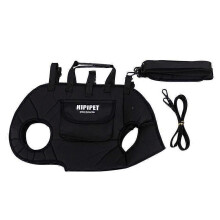 (L, Black) Dog Harness Backpack Pet Carrier for Small Dog Lift Harness for Whole Body Sling Strong Load Bearing Cat Crossbody Bag