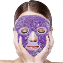 (Purple) Cold Face Eye Mask Ice Pack Reduce Face Puff Dark Circles, Gel Beads Hot Cold Compress Pack Face Spa Skin Care-NEW CN