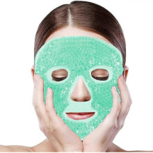 (Green) Cold Face Eye Mask Ice Pack Reduce Face Puff Dark Circles, Gel Beads Hot Cold Compress Pack Face Spa Skin Care-NEW CN