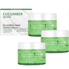 (3pcs) Cucumber & Aloe Sleeping Gel Mask, Hydrating Overnight Sleeping Mask for After Sun Care & Daily Skin Care