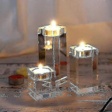6size/candlestick Candle Holder Clear Glass Candle Holders -New SZJR