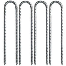 Ground Stakes, U Shaped Trampoline Pegs, Heavy Duty Ground Stakes for Camping, Tents, Trampoline, Canopies, Sheds