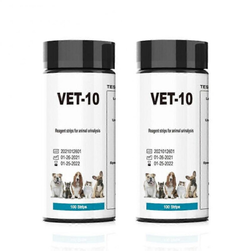 (2Bottles) Pet Urine Testing Strips, 100 Urinalysis Parameter Tests for Dogs,Cats,Vets, Accurate Testing
