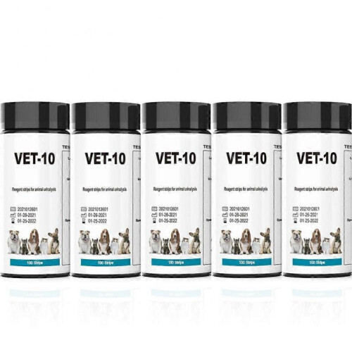 (5Bottles) Pet Urine Testing Strips, 100 Urinalysis Parameter Tests for Dogs,Cats,Vets, Accurate Testing
