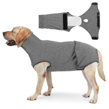 (S,Grey)Dog Recovery Suit Surgery Dog Onesie Cone Alternatives Spay Neuter Suit Surgical Recovery Suit Zd B2 -AQ