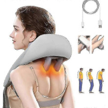 (Grey) Neck Massagers,For Neck And Shoulder Massagers With Heat, Neck And Back Massager -New SZJR