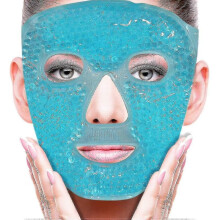 (Blue) Cold Face Eye Mask Ice Pack Reduce Face Puff Dark Circles, Gel Beads Hot Cold Compress Pack Face Spa Skin Care-NEW CN
