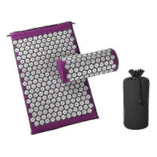(Purple) Acupressure Spike Mat With Carry Bag- Non-Slip Yoga/Pilates Pain Relief Tool_jc -CN