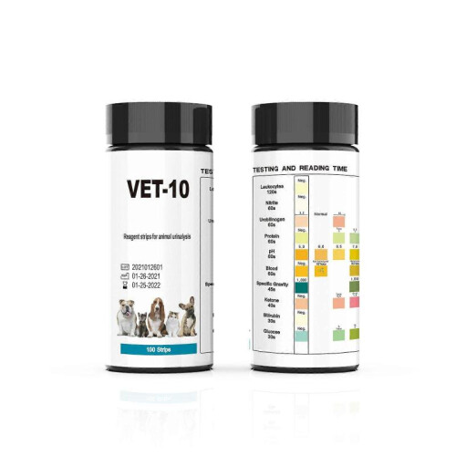 (1Bottle) Pet Urine Testing Strips, 100 Urinalysis Parameter Tests for Dogs,Cats,Vets, Accurate Testing