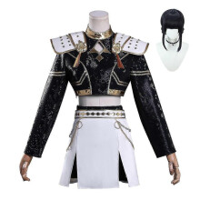 (Zoey With Wig, S) Kpop Demon Hunters Cosplay Costume Set Rumi Mira Zoey Halloween Party Fancy Dress For Womens Black -CANH