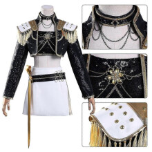 (Mira Without Wig, XS) Kpop Demon Hunters Cosplay Costume Set Rumi Mira Zoey Halloween Party Fancy Dress For Womens Black -CANH