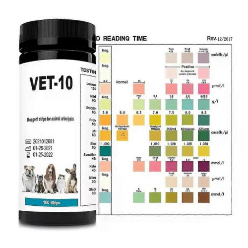 (1Bottle) Pet Urine Testing Strips, 100 Urinalysis Parameter Tests for Dogs,Cats,Vets, Accurate Testing 2