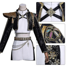 (Rumi Without Wig, L) Kpop Demon Hunters Cosplay Costume Set Rumi Mira Zoey Halloween Party Fancy Dress For Womens Black -CANH