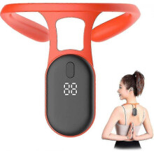 (Orange) Ultrasonic Lymphatic Massager For Neck Body - Portable Ems Acupoint Therapy Device With Soothing Heat Function -CNC