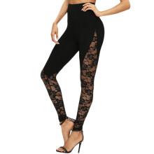 Pantalon de Yoga pour femmes, Leggings taille haute-Noir M