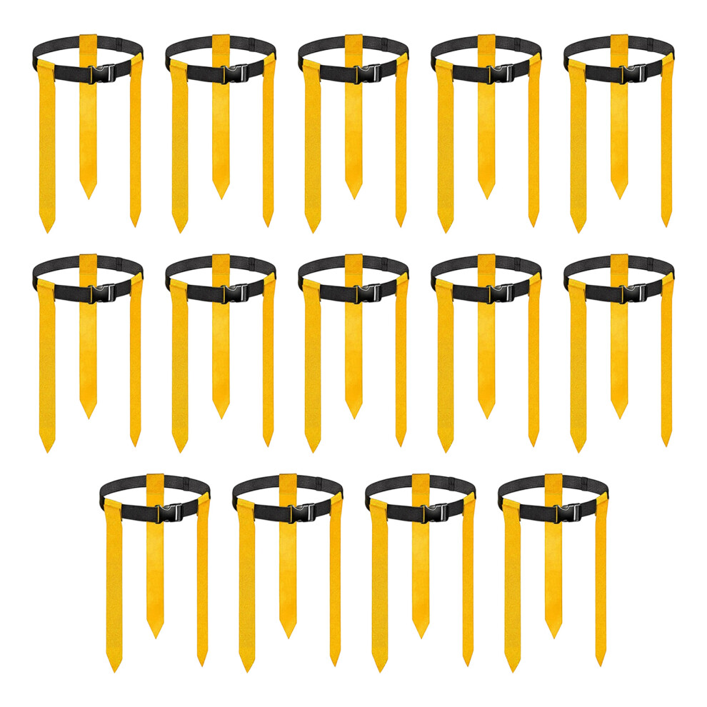 14Pcs Football Webbing Waist Flag Soccer Buckle Belt-Yellow-image-OPC-PM772CP-NEW