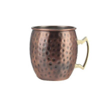 (red antique) Moscow Mule Copper Mug - Stainless Steel Barrel Style Drinking Cup - Ideal For Mulled Wine, Beer And More -d
