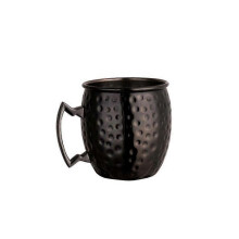(black) Moscow Mule Copper Mug - Stainless Steel Barrel Style Drinking Cup - Ideal For Mulled Wine, Beer And More -d