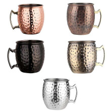 (copper) Moscow Mule Copper Mug - Stainless Steel Barrel Style Drinking Cup - Ideal For Mulled Wine, Beer And More -d