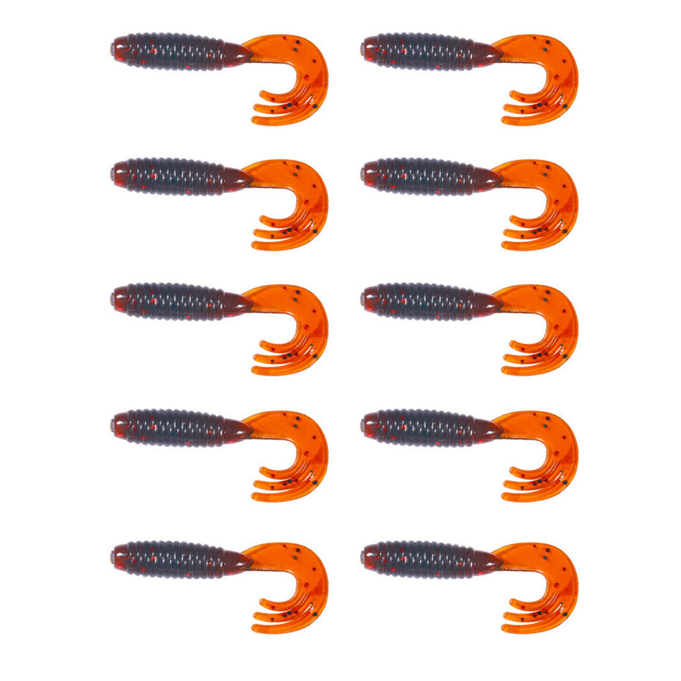 10pcs Curl Tail Soft Baits Fishing Lures Swimbait-Color 3-image-OPC-PM772KS-NEW
