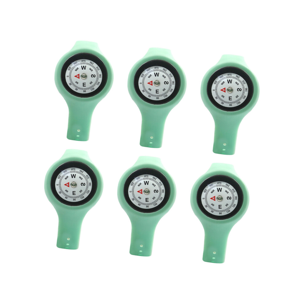 6Pcs Adjustable Strap Wearable Compasses Professional- Green 7751000293161