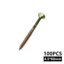 (100pcs, 4.5x60mm) 100pcs Wood Screws T25 35/45/60/80mm Flat Head Self Tapping Screws Torx Deck Screw Wood Binding Screws For Hardware