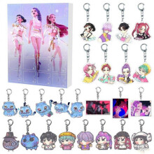 K-pop Demon Hunters Acrylic Advent Calendar Set 24 Days Surprise Christmas Eve Gift Box Christmas Advent Calendar for Fans & Kids A5