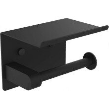 Toilet Paper Holder, Wall Mounted Toilet Paper Holder, 304 Stainless Steel Toilet Roll Holder, Installation with Screws Or 3m Self-adhesive, Black -CH