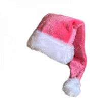 (Pink) Adult Santa Hat Thicken Plush For Holiday Christmas New Year Symbol Mud -New SZJR