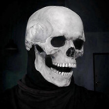 (White) Halloween Mask Movable Jaw Full Head Skull Mask Halloween Decoration Horror Scary Mask Cosplay Party Decor 2023skull Helmet -CHW