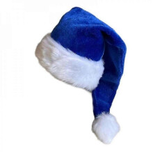 (Royal blue) Adult Santa Hat Thicken Plush For Holiday Christmas New Year Symbol Mud -New SZJR