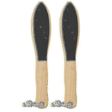 2pcs Wooden Foot Scrubbing Board Foot Massage Brush Pedicure Care Tool Black- CN