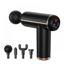 (Black LCD, Without bag) Lcd Display Massage Gun Portable Percussion Pistol Massager For Body Neck Deep Tissue Muscle Relaxation Gout Pain Relief -CAA