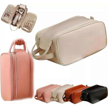 (White) Makeup Bag Cosmetic Bag, Travel Makeup Bag,Water-resistent Makeup Bags
