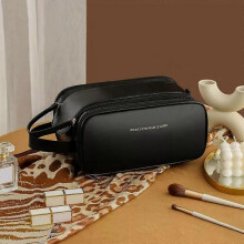 (Black) Makeup Bag Cosmetic Bag, Travel Makeup Bag,Water-resistent Makeup Bags
