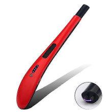 (red) Electric Arc Lighter Usb Rechargeable Flameless Candles Lighter For Home Kitchen Bbq Camping