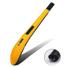 (orange) Electric Arc Lighter Usb Rechargeable Flameless Candles Lighter For Home Kitchen Bbq Camping