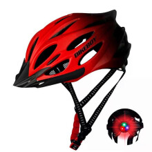 (Gradient Red) MTB Bike Helmet With Taillamp For Men Women Sport Cycling Helmet Adjustable Mountain Road Soft Pad Safety Hat Accessories