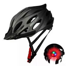 (Gradient Gray) MTB Bike Helmet With Taillamp For Men Women Sport Cycling Helmet Adjustable Mountain Road Soft Pad Safety Hat Accessories