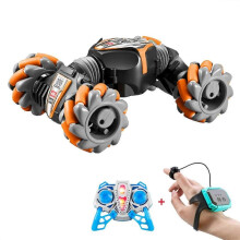 (orange)Fun Kids Toys RC Stunt Car Gift Kids Boy And Girl Rotating Off Road Vehicle Gift, New 25-26s