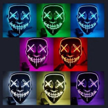 (blue) Halloween Mask LED Light up Masks for Festival Cosplay Halloween Costume Masquerade Parties,Carnival,Gifts