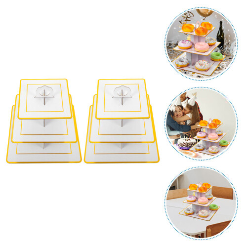 2Stk Mehrschichtiger Dessertständer Papierhalter 2