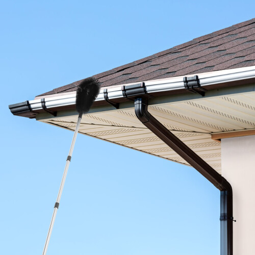 1Set Durable Stainless Steel Gutter Cleaner Tool with Telescoping Pole 2
