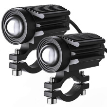 1Pair Motorcycle LED Headlights Spotlights Dual-Color 60W Waterproof 25-26s
