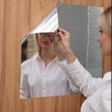 (50x50cm)Flexible Mirror Sheets, Mirror Wall Stickers Non Glass Self Adhesive Mirror For Bathroom, Bedroom Dresser 25-26s