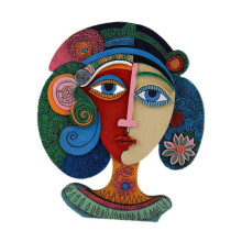 Abstract Human Face Wall Sculpture Background Kitchen Display Wall Art Decor 25-26s