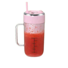 (pink)New Portable Blender Juicer with 15-Second Ice-Crushing Power, 8 Blades, Blender for Shakes and Smoothies 25-26s
