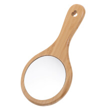 Tragbarer Holz Handspiegel Mit Runder Kosmetikspiegel Für