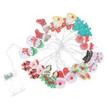 2 Sets Weihnachtslichterkette Mit Schneemann Und Santa Deko