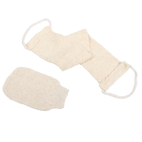 8 Peeling-Rückenschrubber Badehandschuhe Set Beige 1